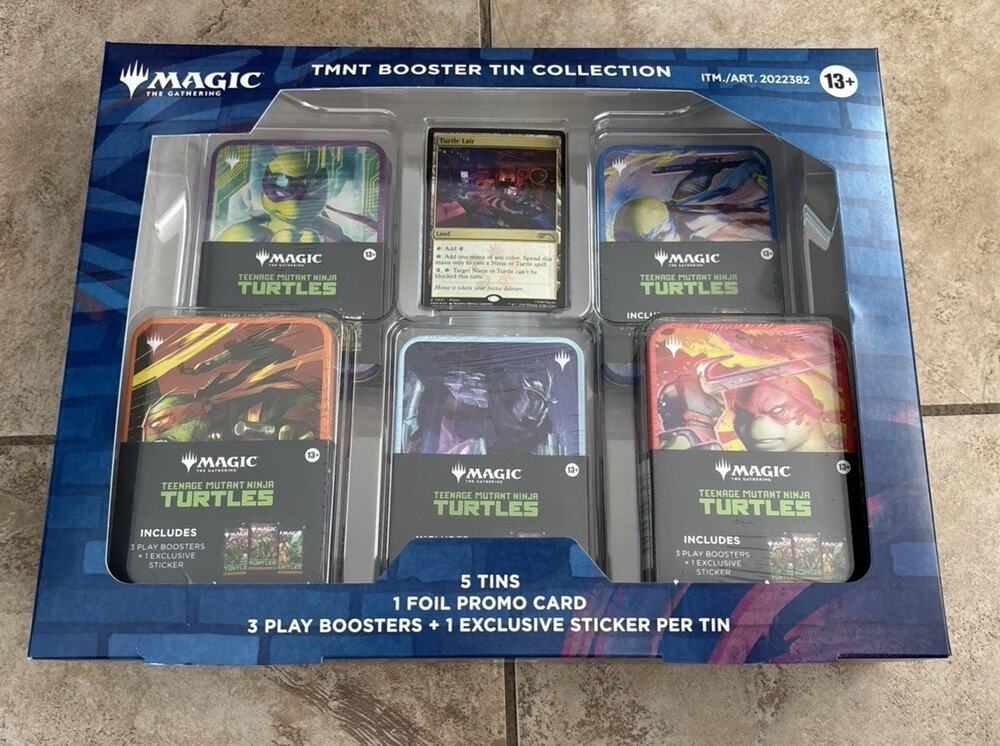 Magic the Gathering‎ TMNT 5 Tin Booster Collection 15 Play Booster Packs Sealed